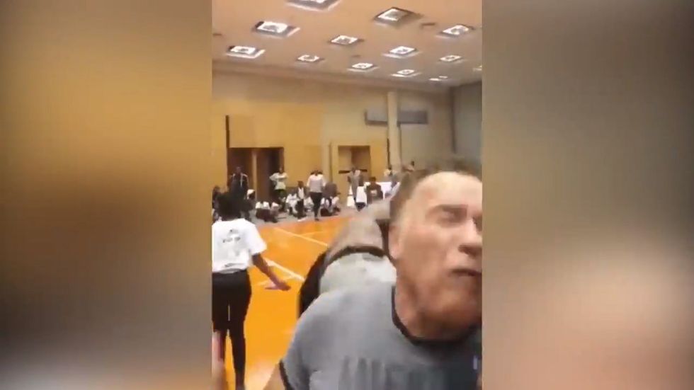 Arnold Schwarzenegger kicked in the back while attending event in South Africa
