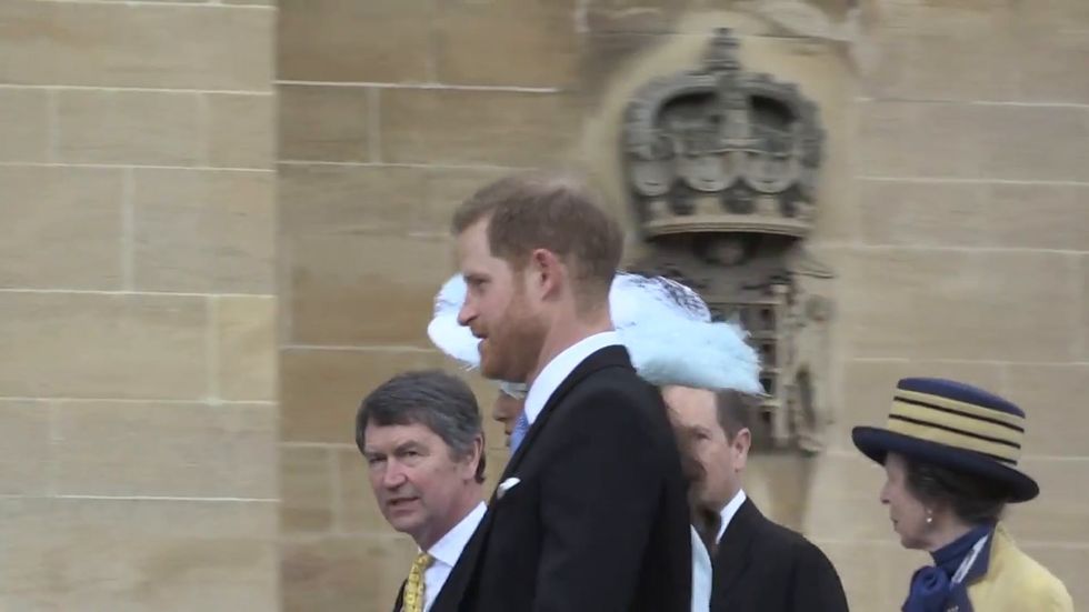 Prince Harry and Royal Family arrive at wedding of Lady Gabriella Windsor