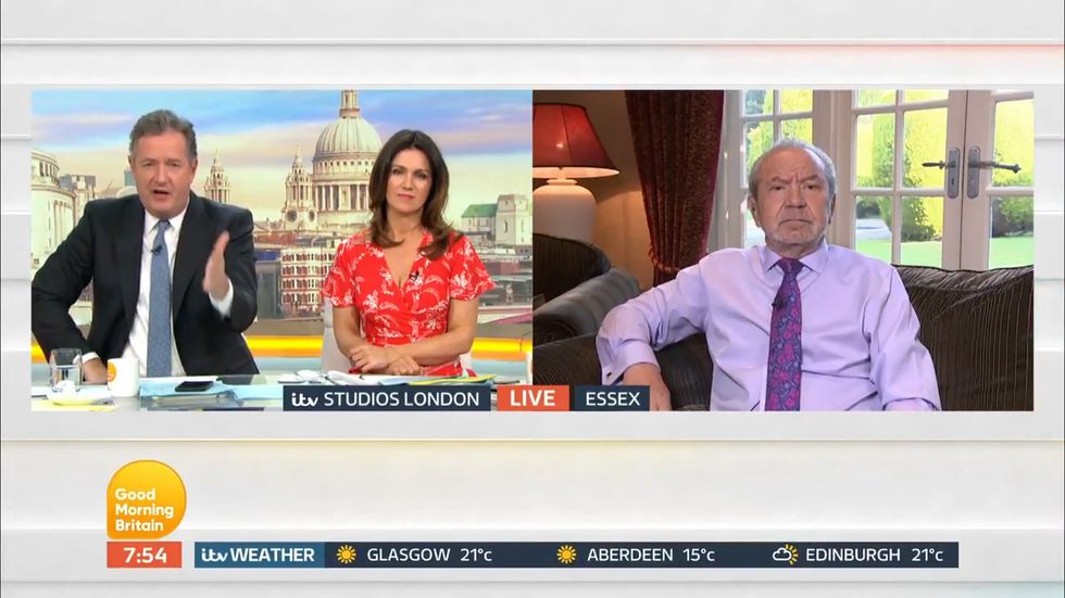 Alan Sugar defends Theresa May during debate with Piers Morgan: 'She has an untenable task. How can you negotiate with a brick wall'