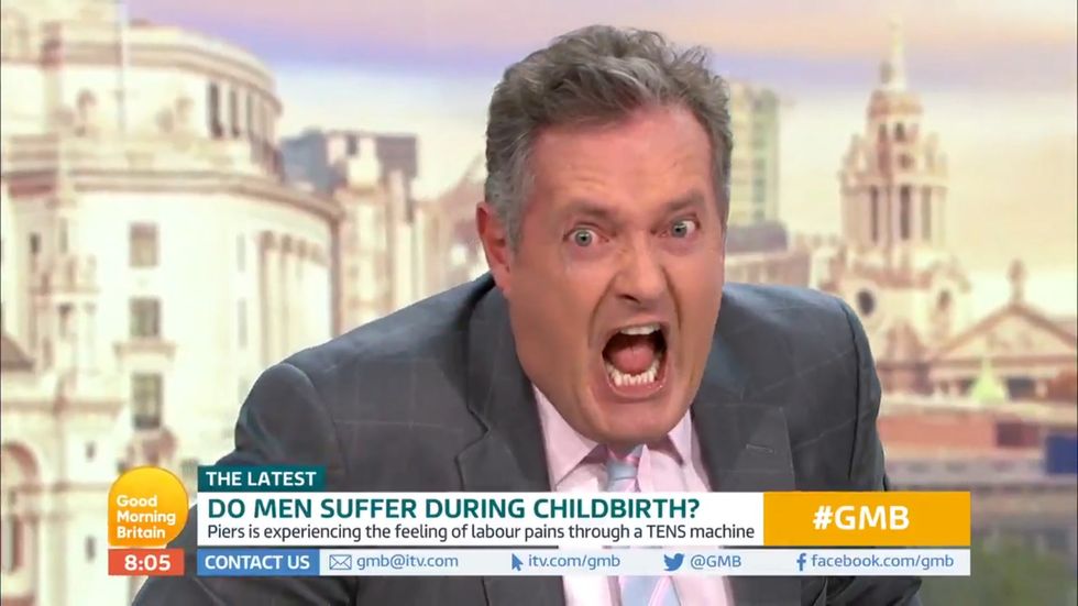 Piers Morgan experiences pain of child birth on Good Morning Britain