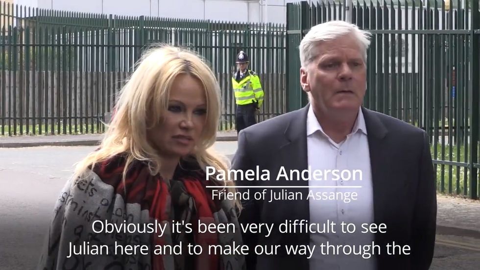 Pamela Anderson: Julian Assange prison visit 'very difficult'