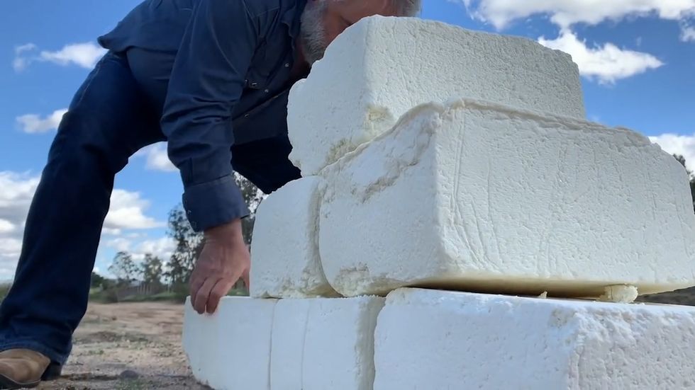 An artist has recreated Trump's mexico border wall - with cheese