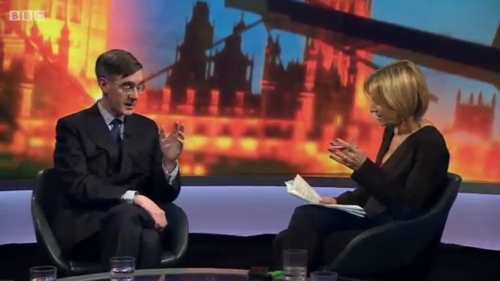 Emily Maitlis grills Jacob Rees-Mogg on referring to May's deal turning Britain into a 'slave state'