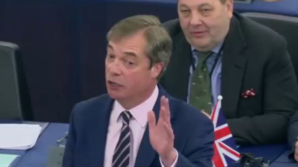 Nigel Farage attacks Donald Tusk and calls him 'deluded' at European Parliament