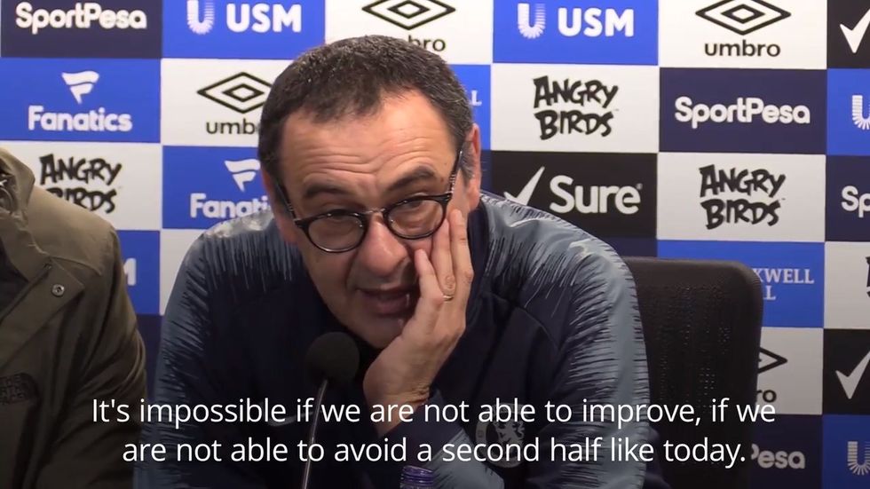 Maurizio Sarri concerned by Chelsea's mentality after Everton defeat