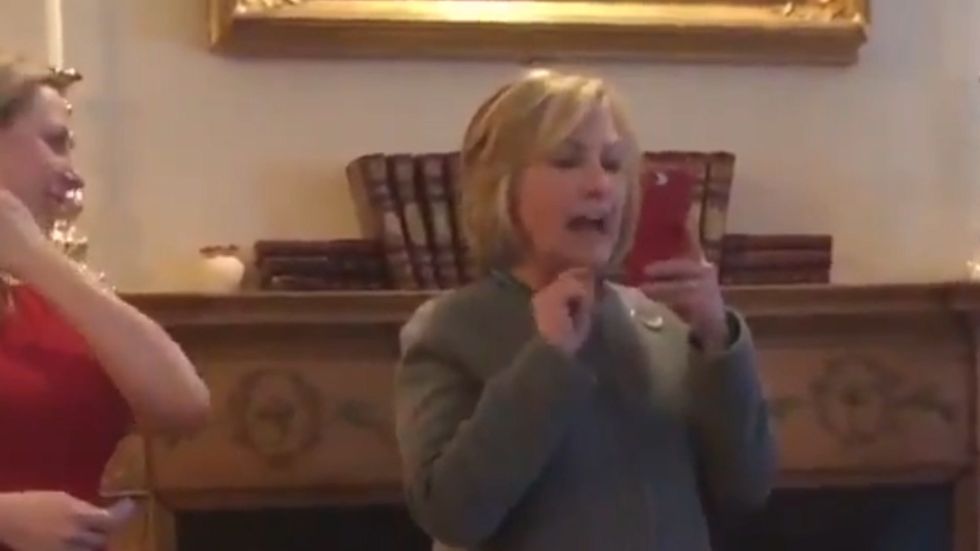 Hillary Clinton receives unexpected face time call in the middle of a speech