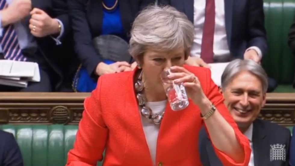 Theresa May's voice breaks up as she begins statement on Brexit deal