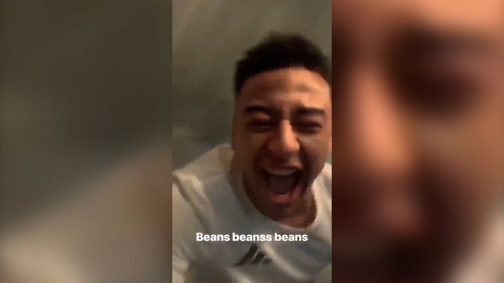 Jesse Lingard's reaction to Manchester United's victory over PSG