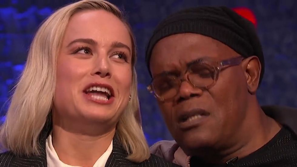 Brie Larson and Samuel L Jackson recreate Shallow Oscars performance