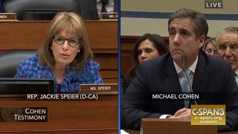 Michael Cohen tells Rep. Jackie Speier how many times Trump requested he threaten someone on his behalf