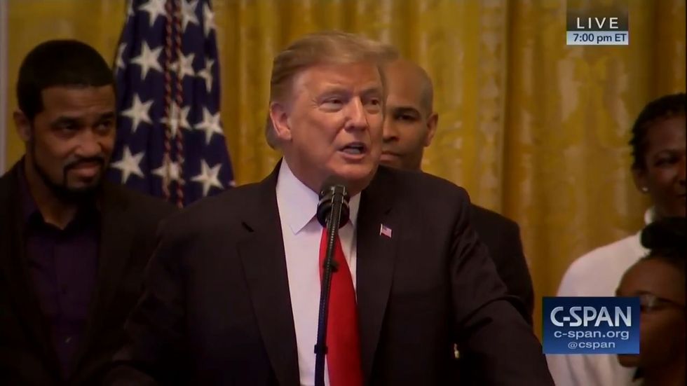 Donald Trump brags out unemployment figures during African American History Month event