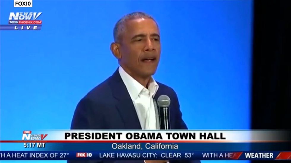Barack Obama introduces himself as 'Michelle's husband' at town hall event in California