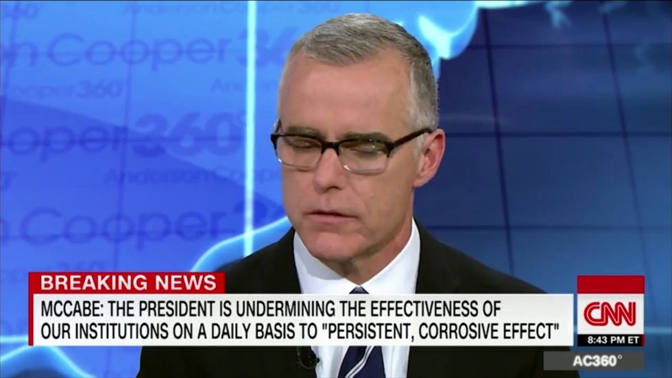 Donald Trump could possibly be Russian asset, says former acting FBI director Andrew McCabe 