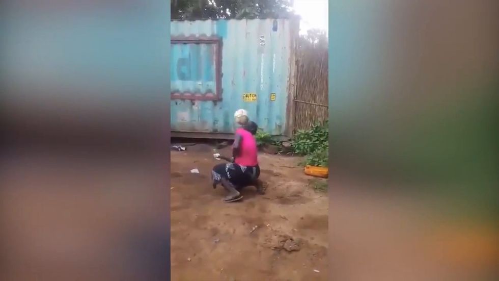 Woman juggles football in Malawi in video that was shared by Donald Trump