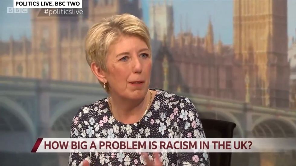 Anglea Smith appears to say 'funny tinge' when describing black people on Politics Live