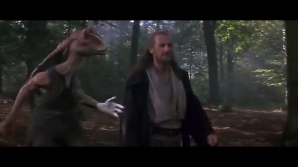 Jar Jar Binks first appearance in Star Wars Episode 1: The Phantom Menace