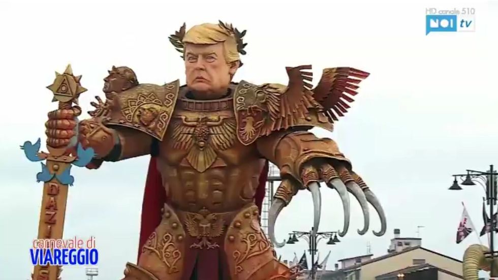'God Emperor Trump' float makes its way through the Viareggio Carnevale in Italy