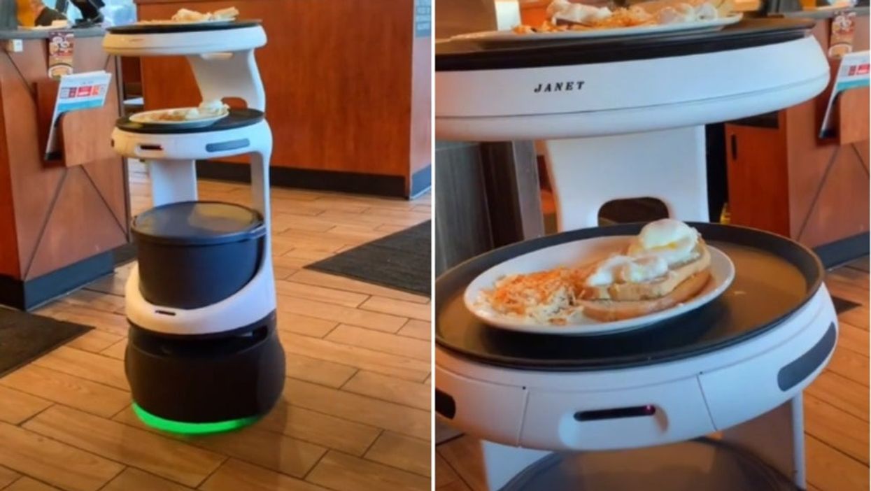 Viral video of robot waiter working at restaurant sparks debate