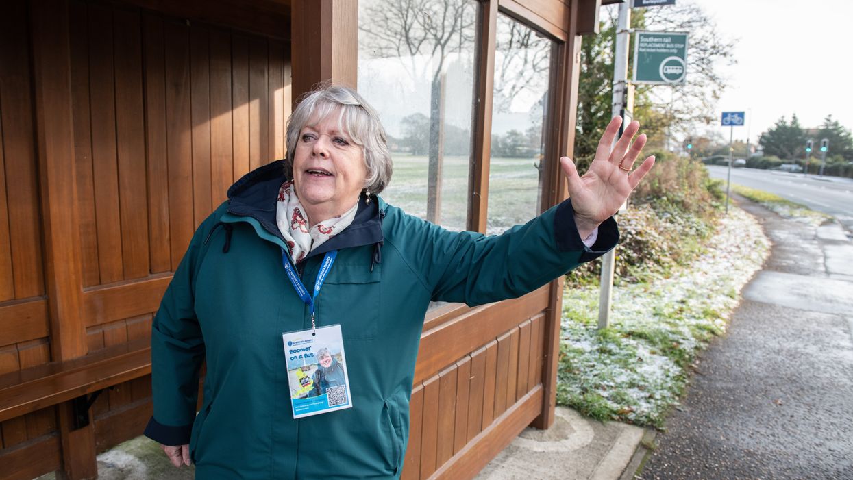 Grandma takes a 2000 mile trip round the edge of England by bus - using only her pensioners bus pass