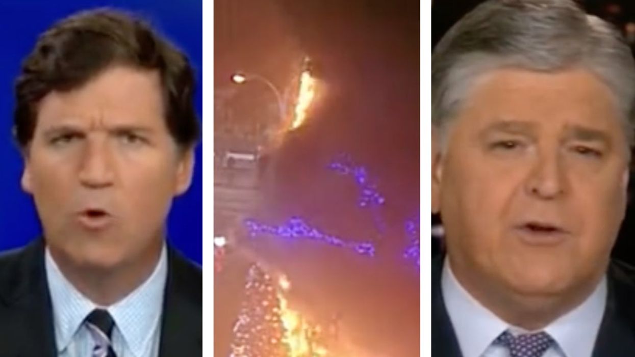 Amazing supercut video shows Fox News hosts are more outraged by burnt Christmas tree than Jan 6 insurrection