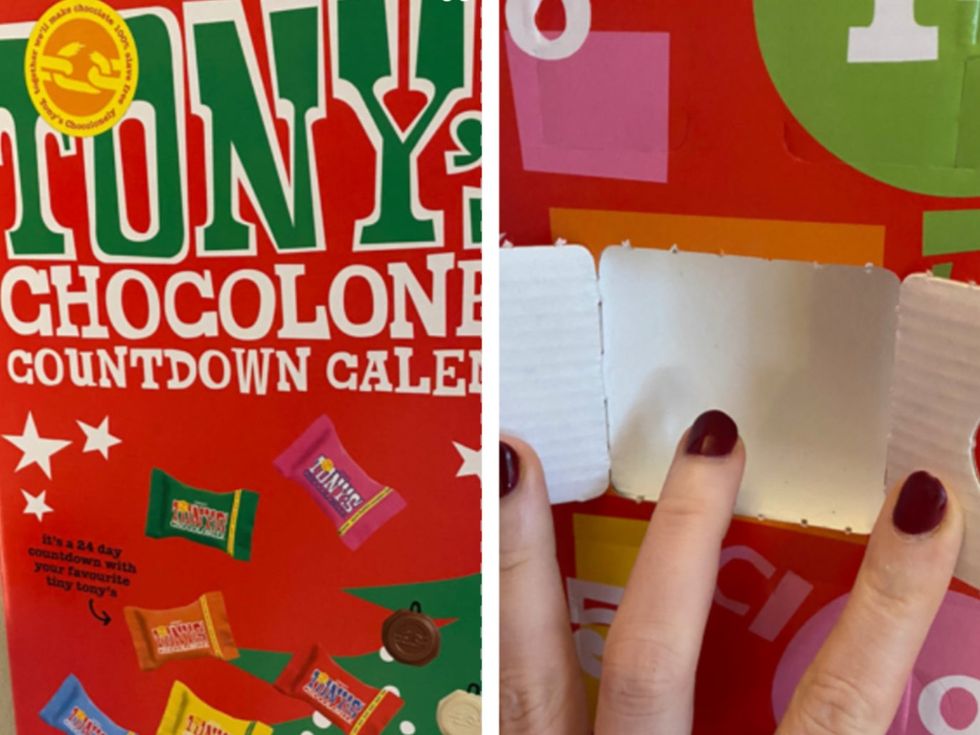 Tony's Chocolonely left advent calendar window empty to give