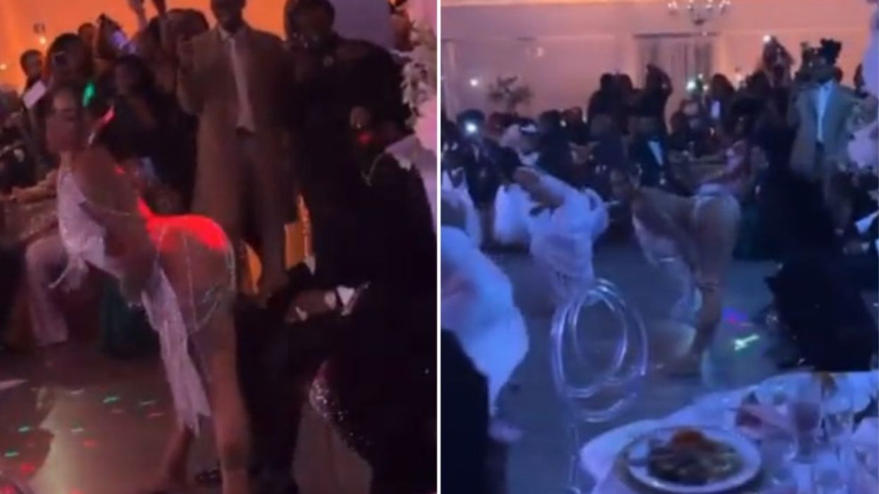 Thong-wearing bride goes viral after giving groom a twerking lap dance at their wedding
