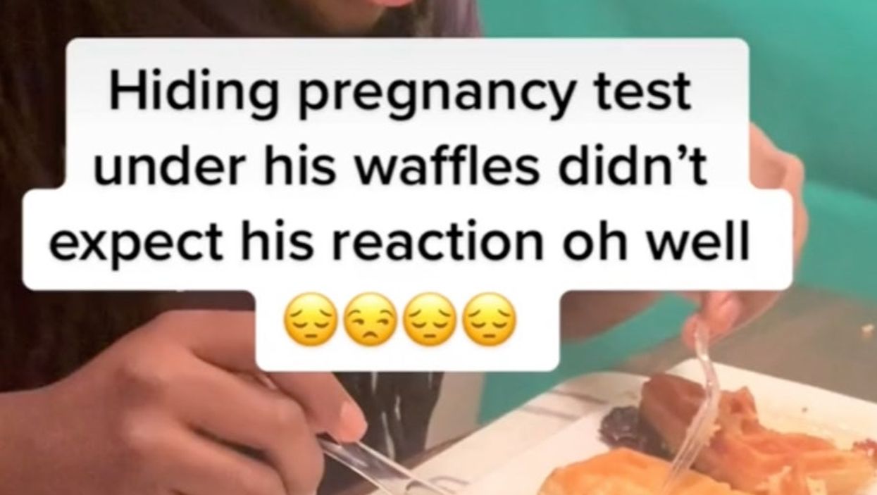 Woman hides positive pregnancy test in partner’s plate of waffles – and it massively backfires