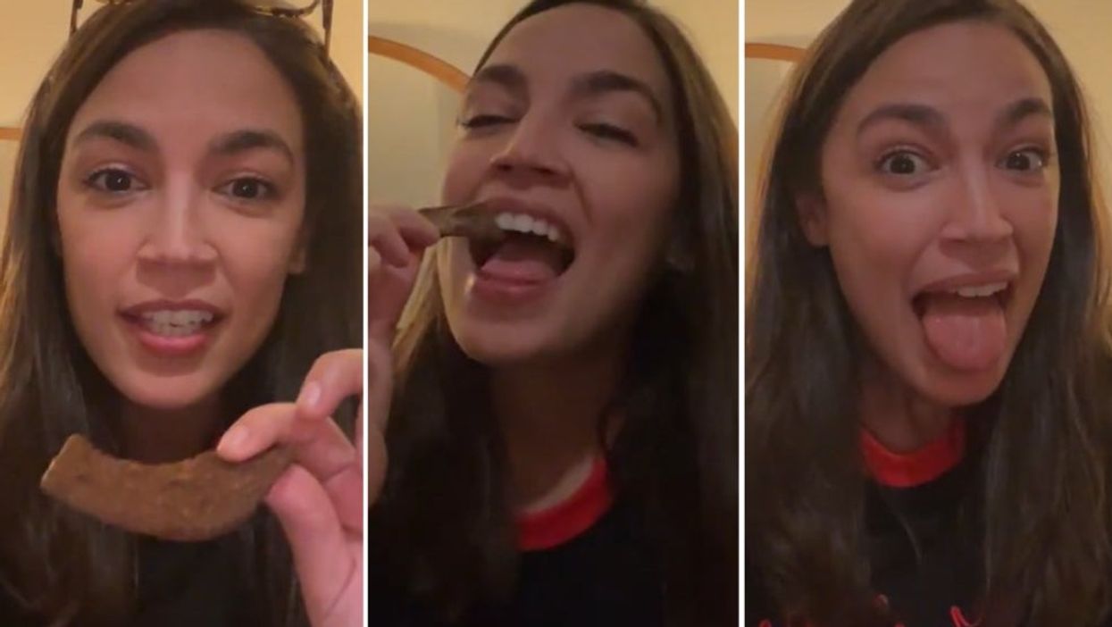 AOC tried the One Chip Challenge on Christmas Day and her reaction was hilarious