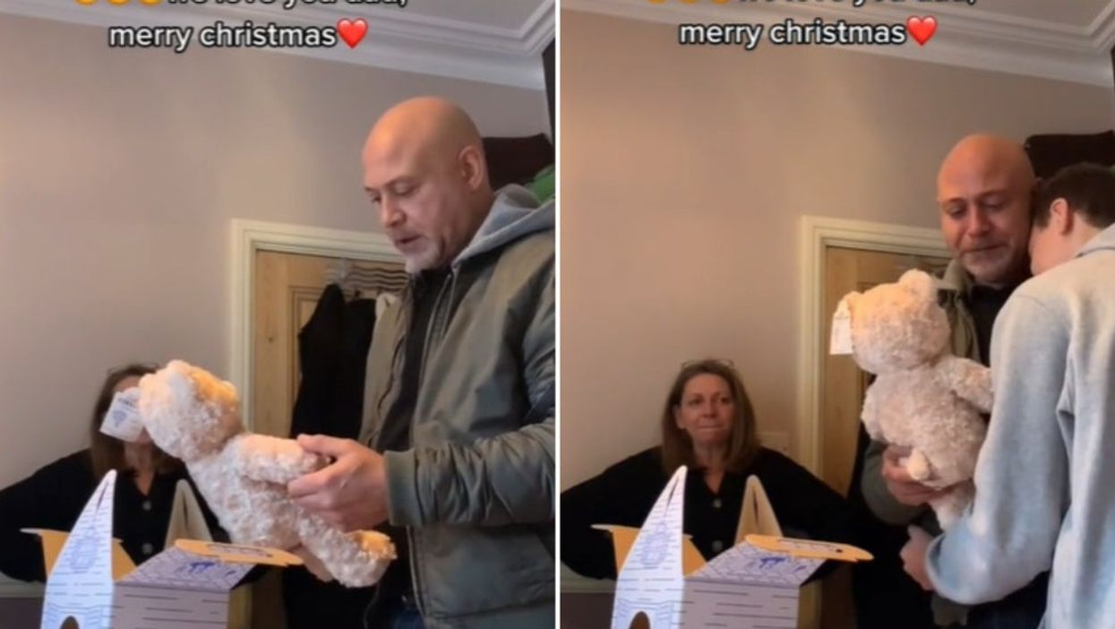 Emotional moment man is gifted teddy that plays his late mum’s voice