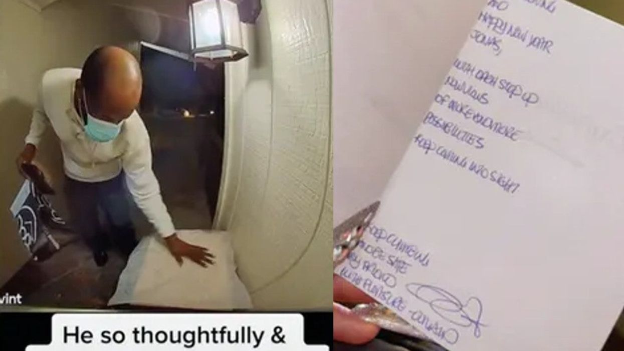 Uber Eats driver goes extra mile and delivers handwritten poem and card as well as food to customer