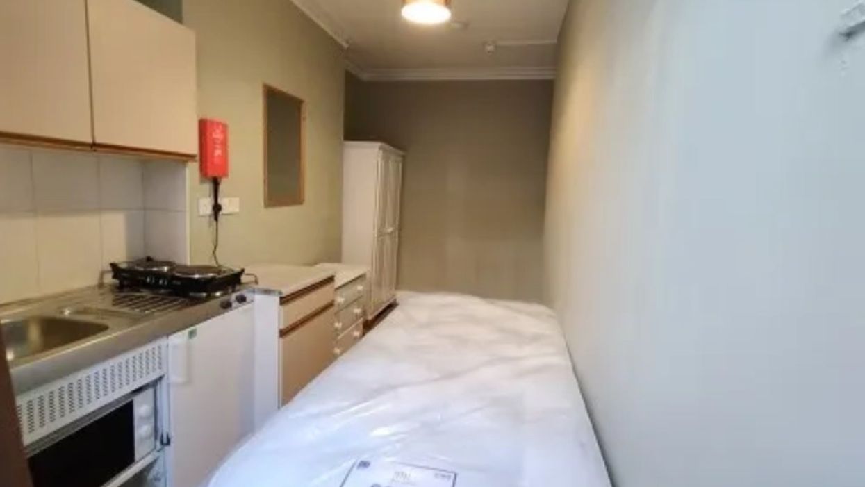 Tiny flat with bed in the kitchen goes on the market for £390 a month