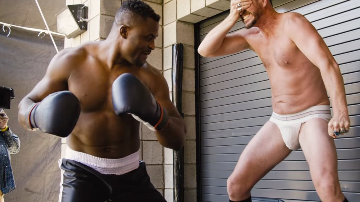 UFC heavyweight champion punches Jackass star in family jewels in new movie trailer