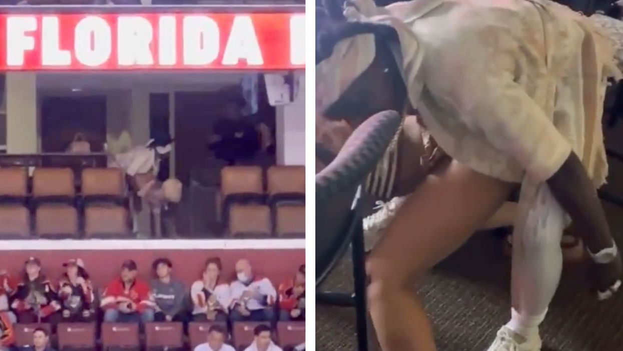 Fans spot Kodak Black having very NSFW moment with woman at NHL game