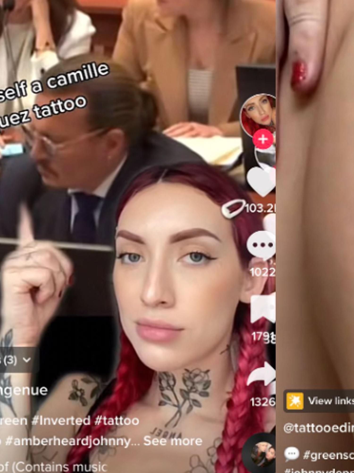 Woman sparks debate after getting 'unhinged' tattoo of Johnny Depp's lawyer