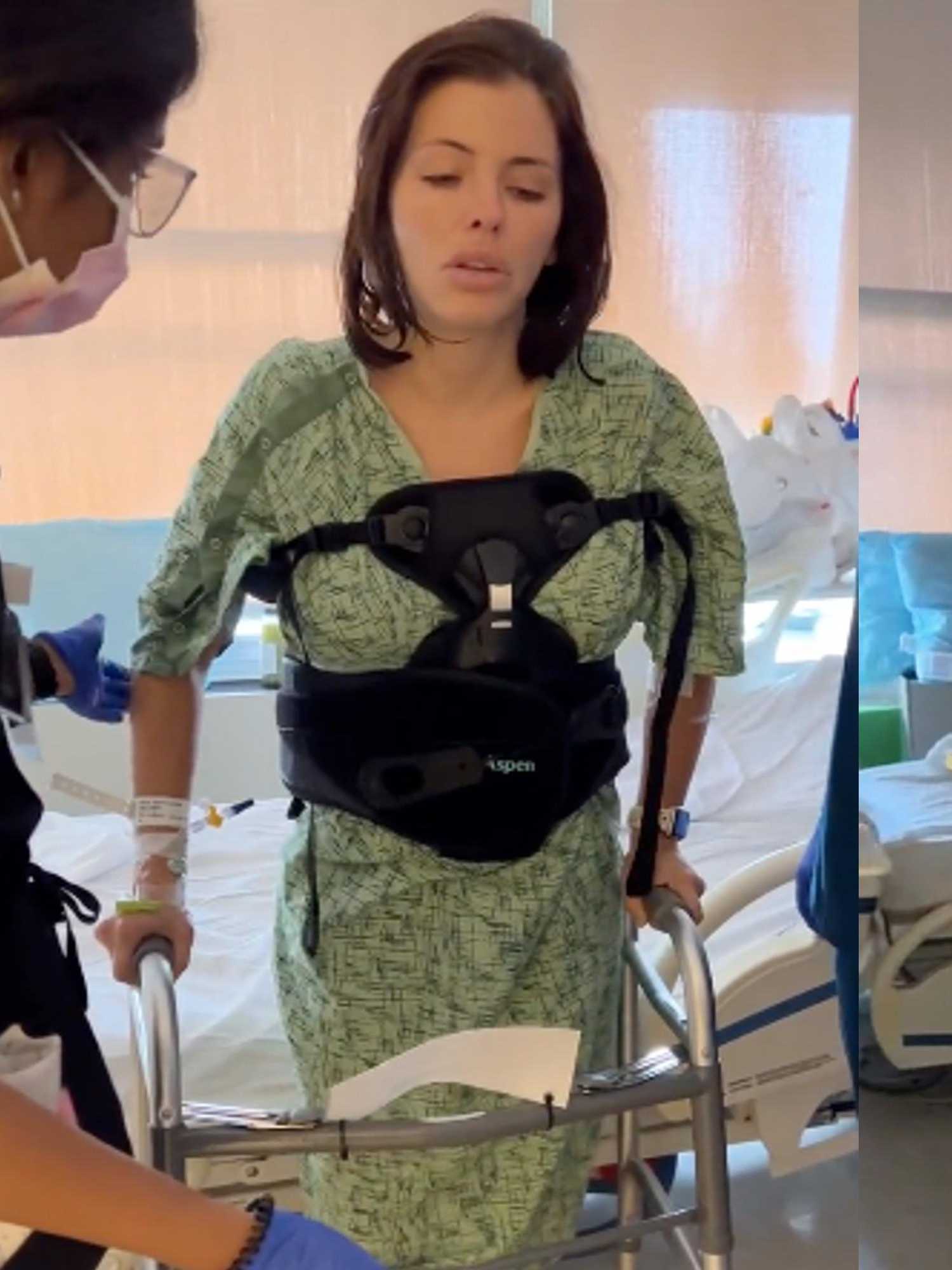 Adriana Chechik supported by fans after video shows her walking following back break