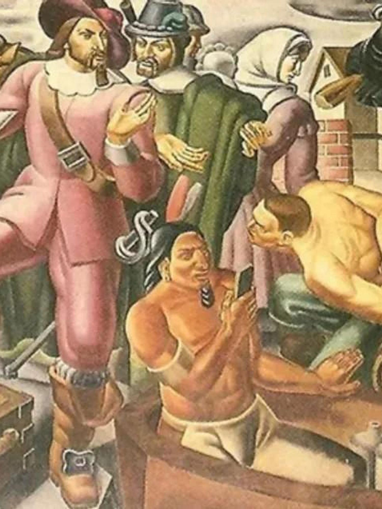Man using an 'iPhone' spotted in painting from 1937