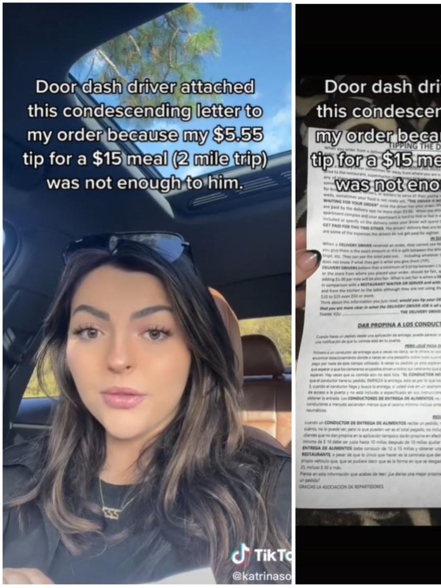 Delivery driver sends letter to woman complaining about how much she tipped