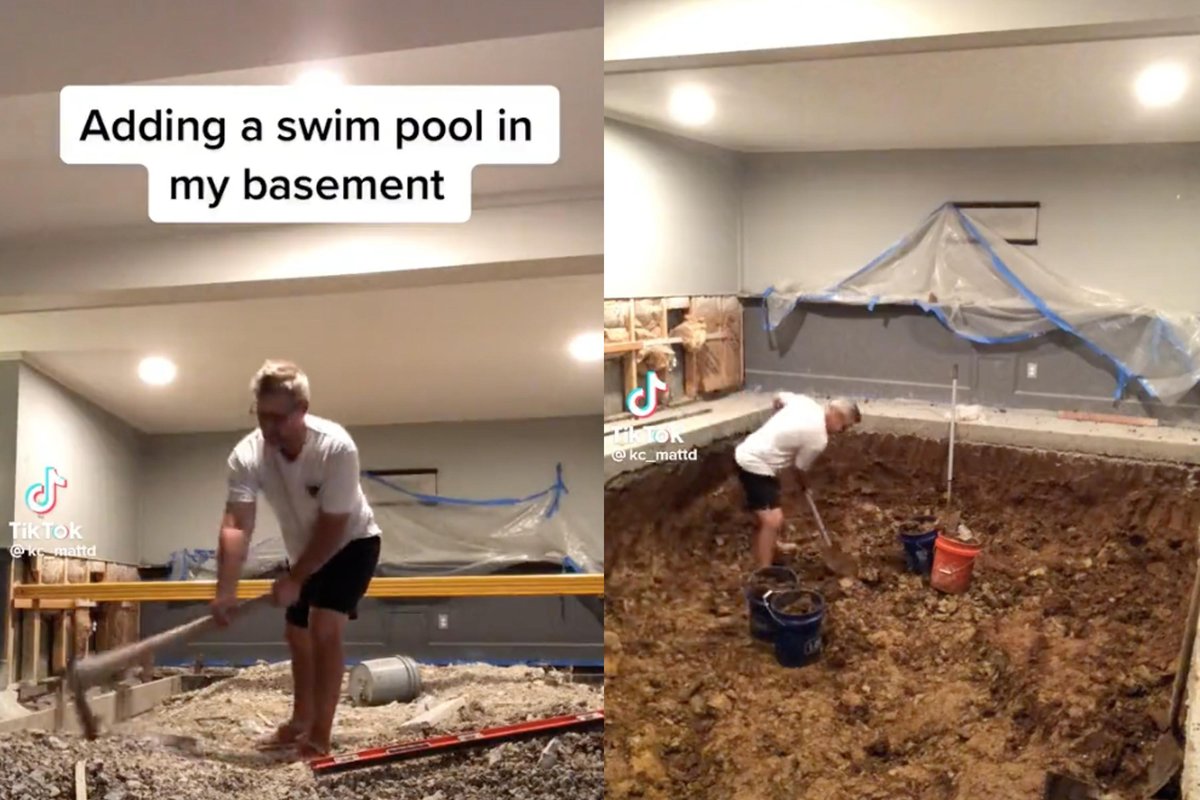 Man goes to incredible lengths to cover up the swimming pool he's built in his house