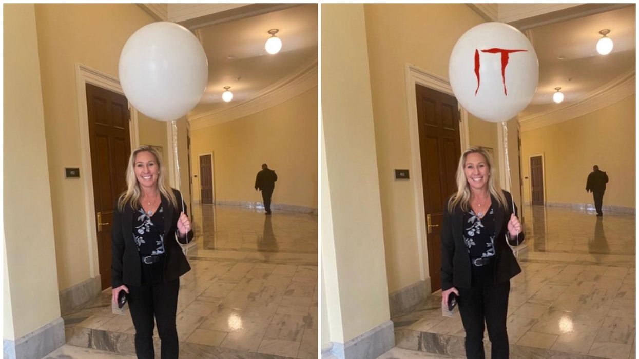 Marjorie Taylor Greene took a balloon to the Capitol and became an instant meme