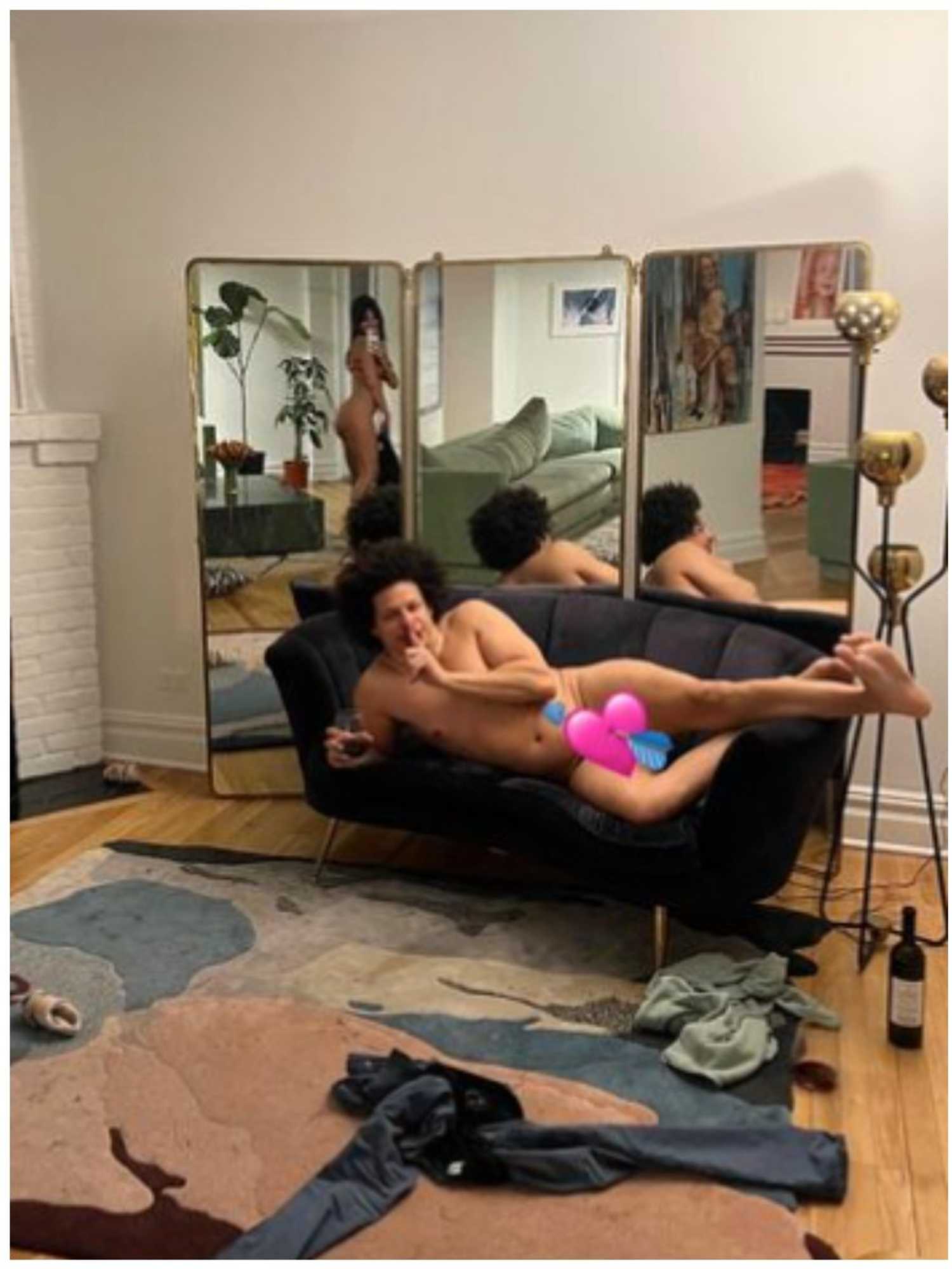 Emily Ratajkowski and Eric André pose nude in cheeky Valentine's Day post