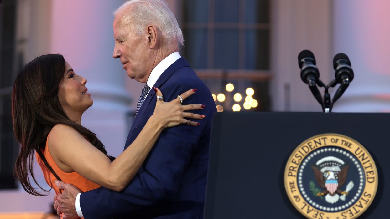 Joe Biden's awkward hug with Eva Longoria raises eyebrows