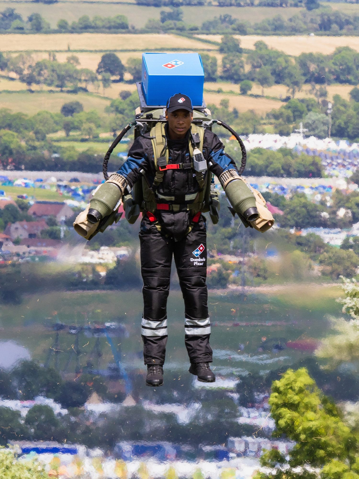 Domino's can now deliver pizzas to festival goers by jet pack