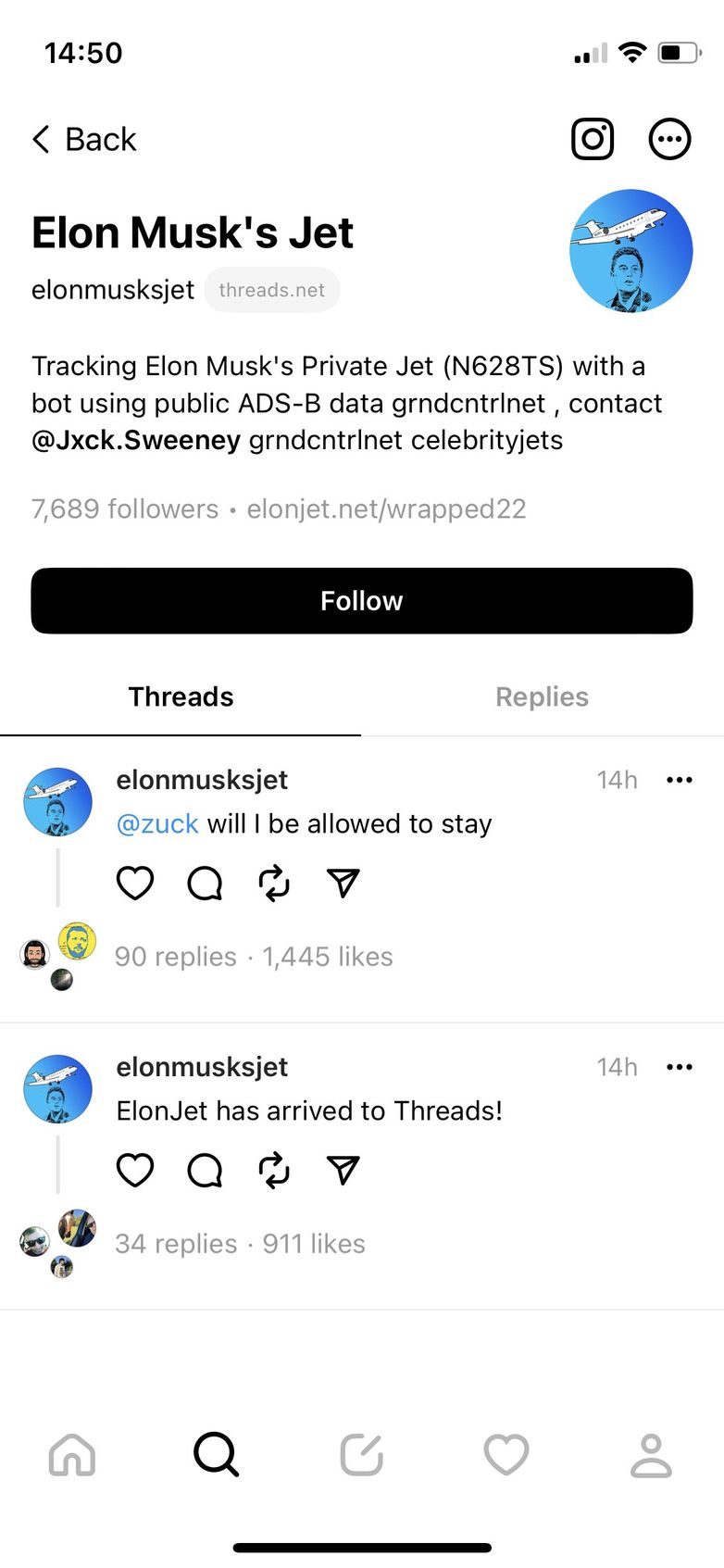 Elon Musk Jet Tracker Strikes Back: Joins Rival Threads to Trolls Twitter Owner