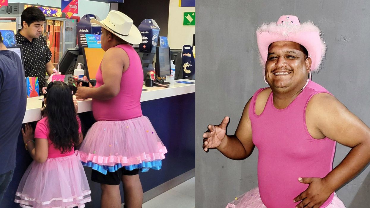 'Hero' dad takes daughter to see Barbie dressed in pink leotard and tutu