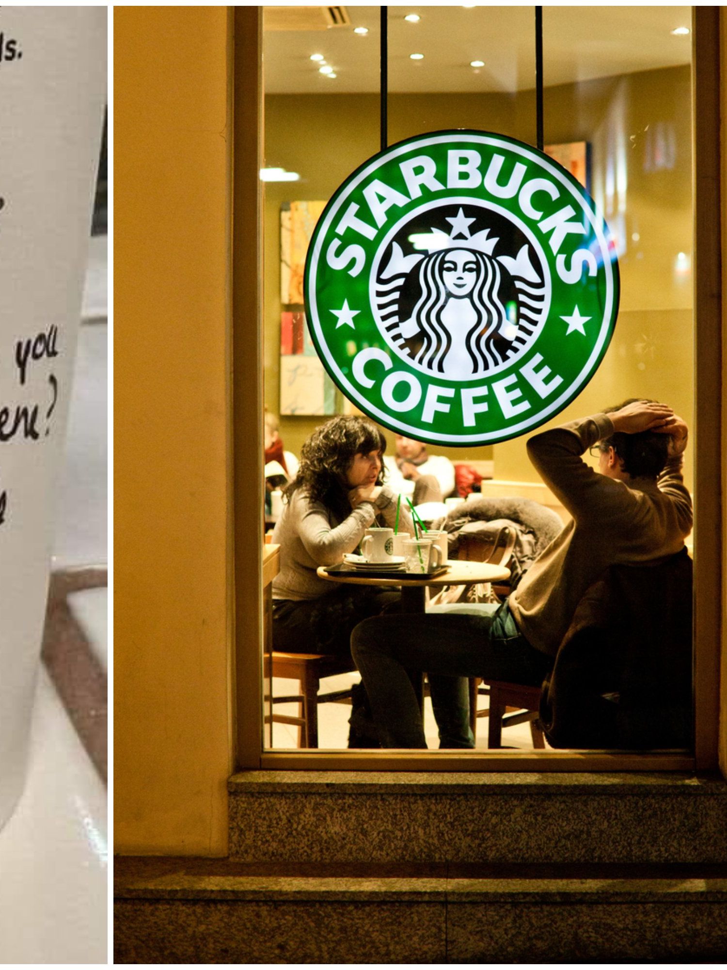 Starbucks staff's secret note to 'help' woman approached by man sparks heated debate