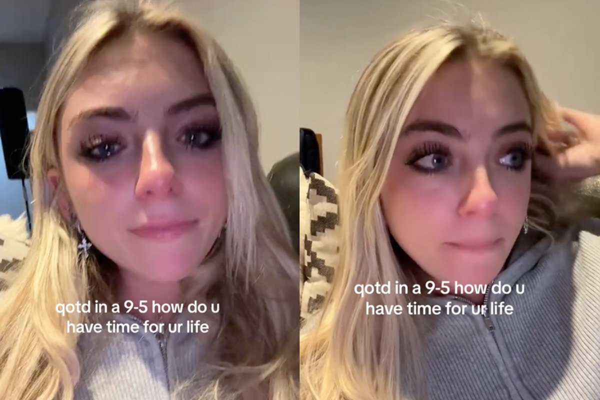 TikToker cries over reality of working first ever 9–5 job