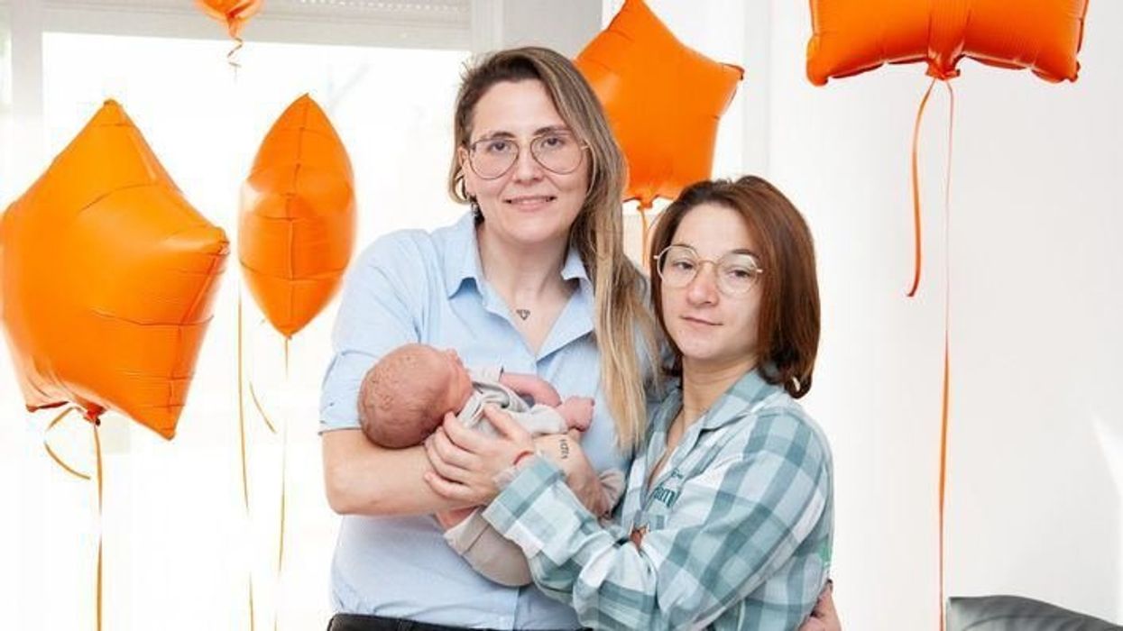Same sex couple become first in Europe to have baby which they both carried