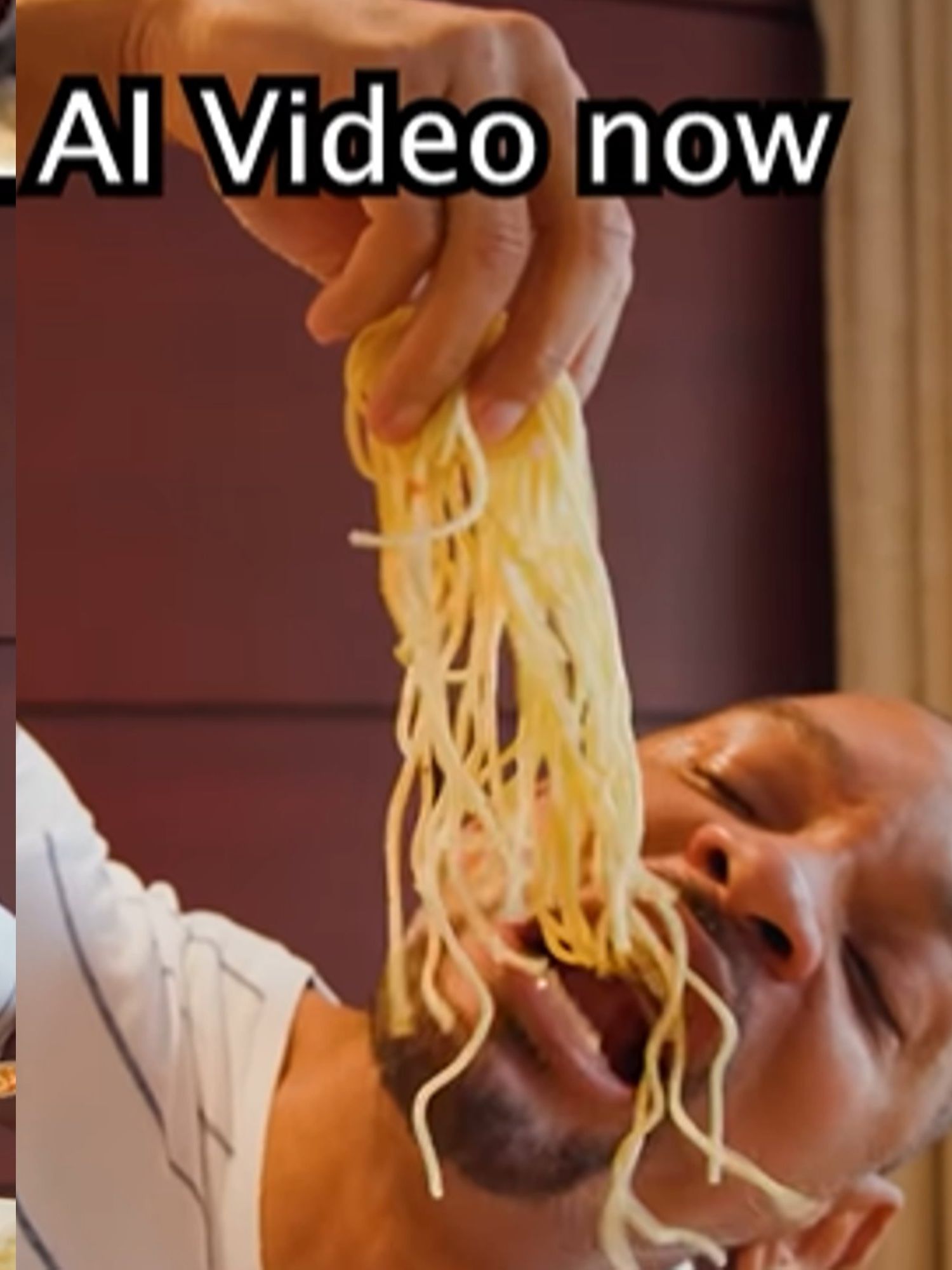 Will Smith recreates bizarre AI spaghetti video
