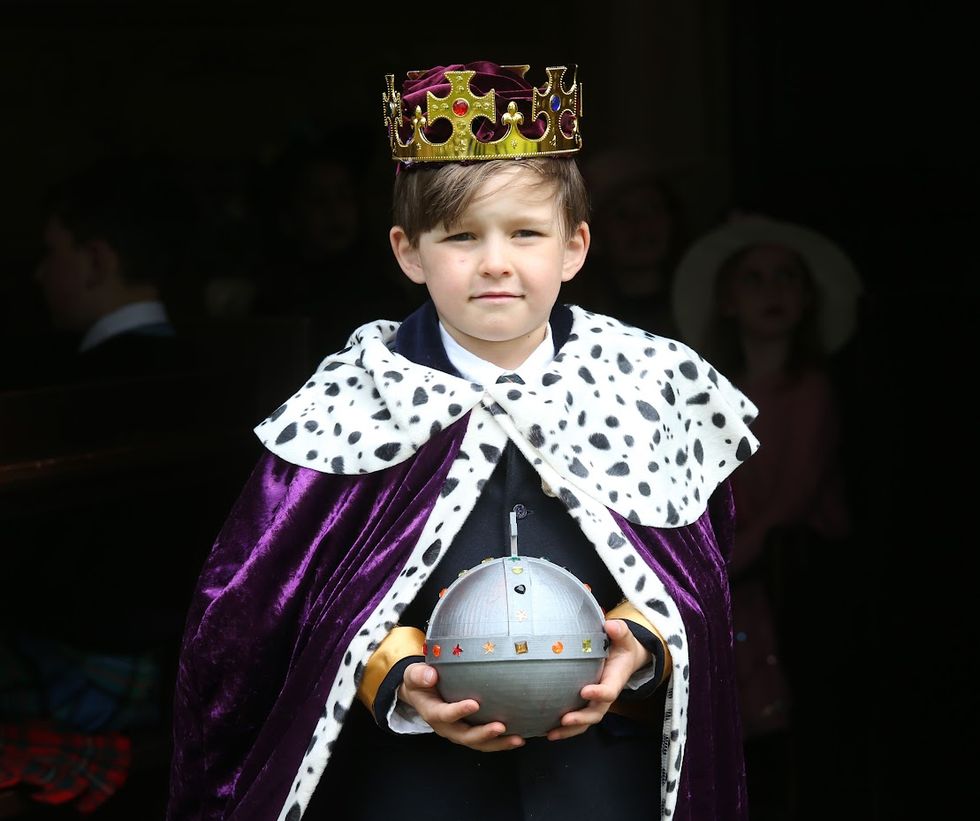 Six-year-old stands in for Charles as King’s former school holds mock coronation