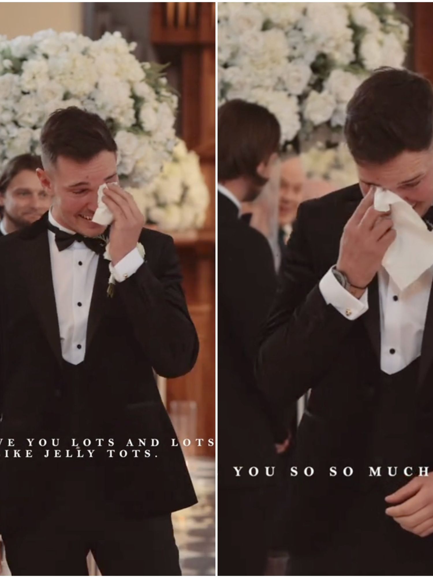 Groom couldn't hold back tears after hearing heartfelt message from his daughter before wedding